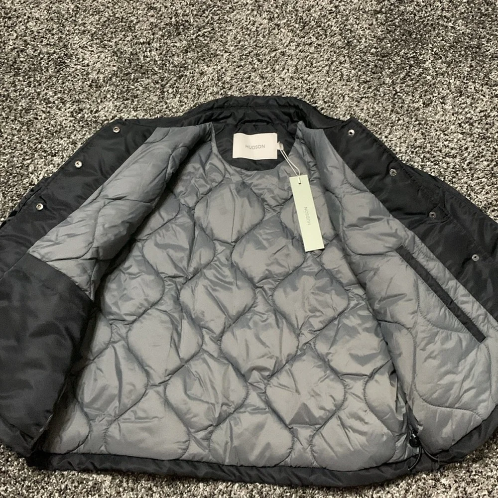 Hudson Black Boxy Crop Jacket S